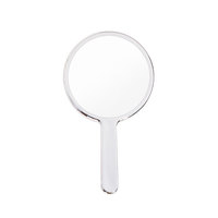 Miroir de maquillage portable à main avec cadre en plastique électroplaqué, personnalisable avec impression de logo, pour femmes