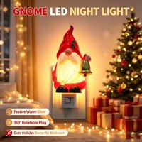 Luce notturna a LED a forma di gnomo natalizio, OEM, direttamente dalla fabbrica, con spina, 360° ° Lampada Girevole con Luce Calda e Soffusa per Decorazione Festiva e Regalo, Vendita all'Ingrosso