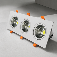 Spot LED linéaire moderne à triple tête 7W 21W encastré 240x80mm, CRI 90 élevé, en aluminium, pour plafond, qualité professionnelle
