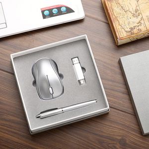 Customized <b>Office</b> & Travel Essential 3-Piece Set: Mini Mouse, USB Drive & Pen - Perfect Corporate <b>Gift</b> - Product Image 2