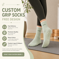 Chaussettes de sport pour femmes toutes saisons, chaussettes de yoga mi-mollet, chaussettes de yoga antidérapantes respirantes en coton, chaussettes avec logo personnalisé
