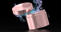Broyeur de tabac 2.2 pouces 4 couches en aluminium, accessoires pour fumeurs, broyeur manuel d'herbes en métal rose, LOGO personnalisé gratuit