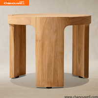 Ensemble de meubles de patio extérieur en teck massif moderne et écologique, canapé en tissu résistant aux intempéries, fauteuil, table basse en rotin, banc