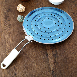 Stainless Steel Frying Mat With Handle Oil Splatter Guard Heat Resistant Kitchen Cookware Utensil For Pan Protection - Product Image 1