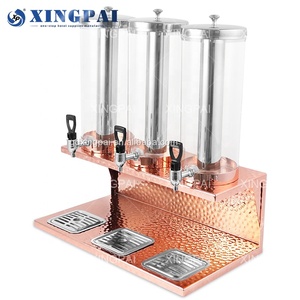 XINGPAI Preço De Fábrica 3L /6L /9L Luxo Rose Dispensers De Suco De Ouro Martelado Dispensadores De Bebida De Aço Inoxidável - Product Image 3