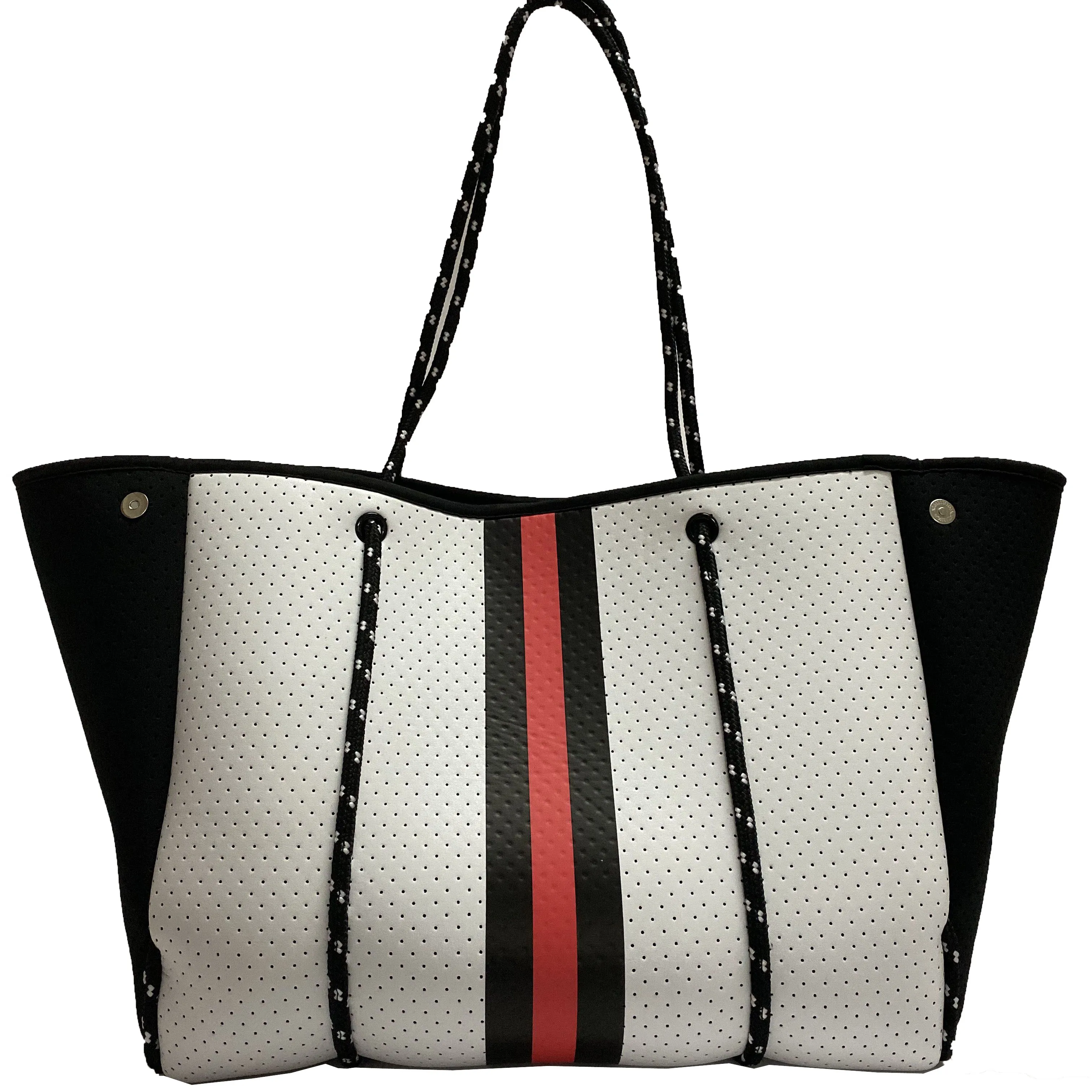 2022 new style perforated neoprene bags women handbags neoprene tote bag