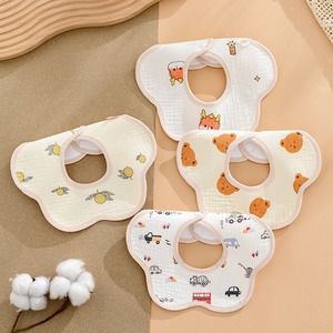 360 °   Bavoirs rotatifs pour bébé, bavoirs en mousseline de coton doux en forme de fleur, bavoirs imperméables pour l'alimentation et la dentition des nouveau-nés - Product Image 5