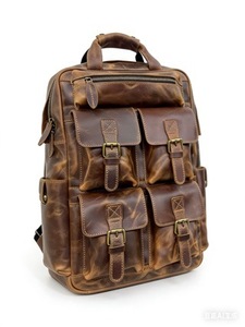 <span class=keywords><strong>Mochila</strong></span> de Cuero Genuino de Gran Capacidad, Estilo <span class=keywords><strong>Vintage</strong></span> para Hombre, con Cierre de Cremallera, Resistente al Agua, para Portátil, Tendencia Motociclista - Product Image 5