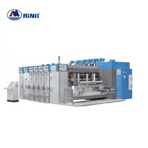 high accuracy 2 colors automatic flexo printer with slotting die cutter machine ceramics roller