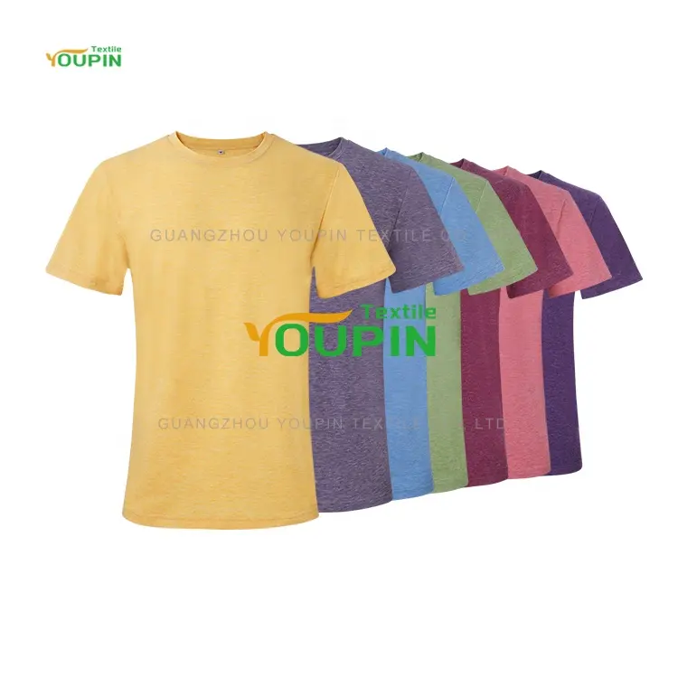 T-shirt homme 65% Polyester 35% coton, personnalisé en gros, Sublimation, blanc, transfert de chaleur, t-shirts pour l'été