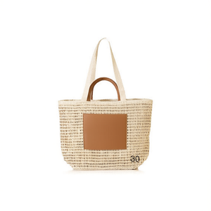 Sac à bandoulière en paille ajouré à double poignée BOLSOS 46x29x13cm – Sac fourre-tout promotionnel - Product Image 2