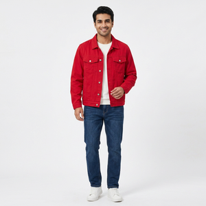 Distress Stylish 100% Cotton Windproof Hooded <b>Denim</b> <b>Jackets</b> for Men with Full <b>Customization</b> Sport Style Front Logo Outdoor Use - Product Image 1