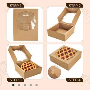 Cajas para Tartas Marrones con Ventana, Ideales para Tartas, Galletas, Pastel de <span class=keywords><strong>Queso</strong></span>, Postres Caseros - Product Image 4