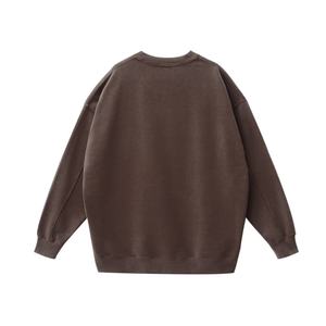 400GSM High Quality Neck Solid Casual Autumn Men's Outdoor Sportswear <b>Pullover</b> <b>Sweater</b> Knitted Fabric Poly/Cotton Loose Fit Long - Product Image 2