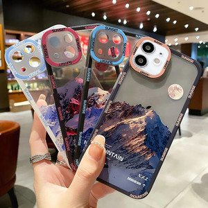 Étui de téléphone Snow Mountain pour <span class=keywords><strong>iPhone</strong></span> 13 12 Mini 11 Pro Max XR X XS Max, pare-chocs souple antichoc, couverture arrière transparente - Product Image 6