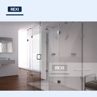 Style ouvert coulissant en verre sans cadre certifié CE de 8mm 10mm 12mm pour des salles de douche d'hôtel ou d'appartement