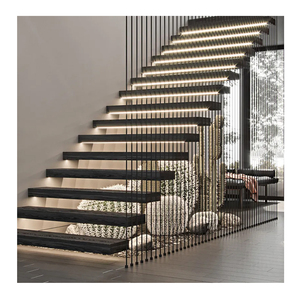 Tùy chỉnh thiết kế hiện đại gỗ nổi cầu thang Hidden hỗ trợ Duplex cầu thang cho căn hộ sử dụng - Product Image 5