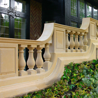 Balustrade en pierre naturelle sculptée à la main, design européen BLVE, décoration, main courante en marbre blanc, garde-corps de balcon pour villa