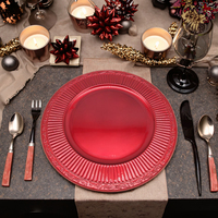 Assiette de présentation en PP de 13 pouces, motif végétal peint à la main, pour décoration de table à domicile et de mariage, achat en gros