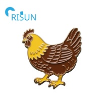 Insigne en métal émaillé Broche Oiseau Animal de ferme Coq de poulet personnalisé Épinglettes de revers