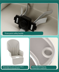 Sillas Para <span class=keywords><strong>Bebe</strong></span> 3 en 1 asiento nuevos productos para bebés 2024 alimentación de seguridad infantil chico comedor sillas altas portátiles para bebés de plástico con bandeja - Product Image 5