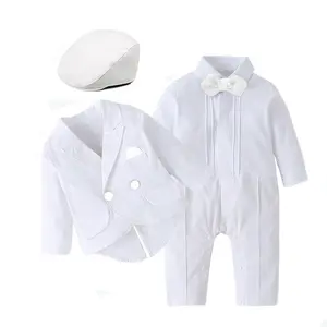 Trang Phục Lễ Rửa Tội Cho Bé Trai Áo Khoác Dài Tay Làm Lễ Rửa Tội Cho Trẻ Tập Đi Bằng Cotton Bộ Mũ Liền Quần Áo Cửa Hàng Thanh Lịch Cho Bé Trai