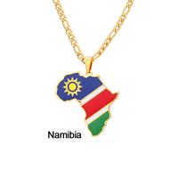 Collier pendentif en acier inoxydable émaillé avec carte du continent africain et drapeau national du Niger, cadeau souvenir patriotique tendance