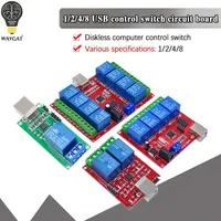 Carte de contrôle de relais USB 5V 12V, module programmable 1 à 8 canaux pour la maison intelligente, l'automatisation industrielle et les commutateurs PC