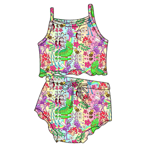 Ensemble gilet sans manches et <span class=keywords><strong>short</strong></span> pour petite fille, motif imprimé personnalisé, en soie de lait, vêtements pour enfants, ensemble 2 pièces pour filles - Product Image 6