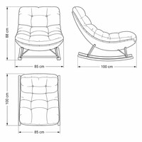 Minimalistischer Reinweißer Kompakter Chenille-Samt Stahlrahmen Wohnzimmermöbel Schlafzimmer Balkon Schaukel-Relaxsessel