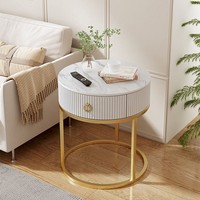 Table basse moderne en métal rond avec plateau en verre, table d'appoint simple pour salon, facile à nettoyer