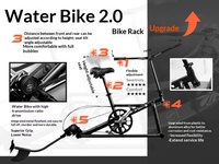 Vélo aquatique gonflable à pédales à plateau plat, monoplace, avec cadre en PVC et tapis flottant avant, rapide pour la surface marine, facile à ranger, Chine