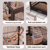 VaryWell Grande Cage à Oiseaux en Métal pour Nymphées, Perroquets, Pinsons - Cage de Reproduction Spacieuse de Luxe avec Conception Anti-Escape, Villa pour Oiseaux