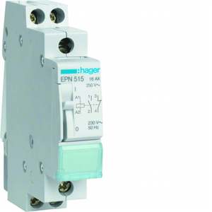 EPN515 Personalizzabile con Relè a Impulsi Hagers 16 A 230 V AC 1 NO + 1 NC Modulo 1 DIN - Product Image 1