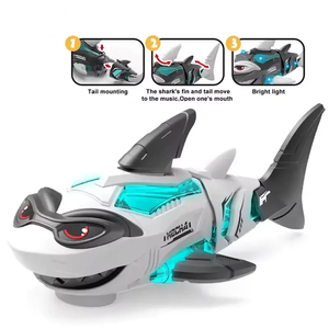 Zhengguang giocattoli azionati a <span class=keywords><strong>batteria</strong></span> per bambini che giocano giocattolo mobile elettrico musicale Swing luminoso di squalo giocattoli con luce e suono - Product Image 1