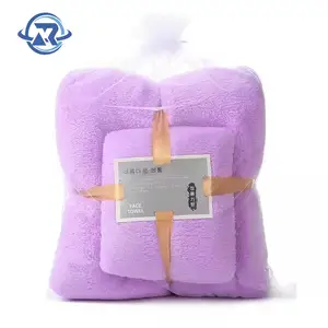 Coral Velvet Towel Set Absorbent Thick High Quality Gift Towel For Bathroom Towel