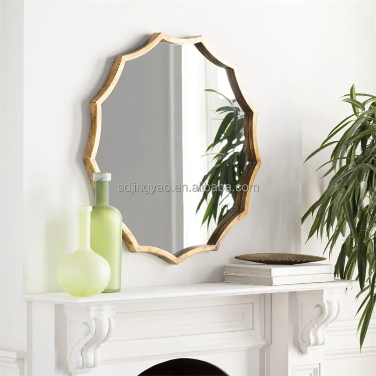 Hot Selling Modern Round Glass Mirrors Black Metal Frame For Bathroom Decor Moon Picturesque Creative Circle Wall Mirror
