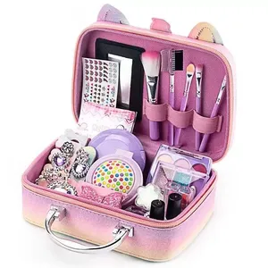Cosmétiques pour enfants, jouets, sac à <span class=keywords><strong>maquillage</strong></span> licorne, ensemble complet de rouge à lèvres, vernis à ongles, sac à main, ensemble de <span class=keywords><strong>maquillage</strong></span> pour filles - Product Image 4