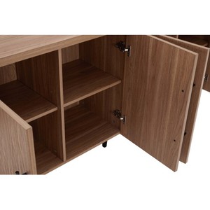 Buffet moderne à 4 portes en bois d'érable/<span class=keywords><strong>gris</strong></span> anthracite/chêne blanchi - Meuble de salle à manger et de salon en bois d'ingénierie écologique - Product Image 5