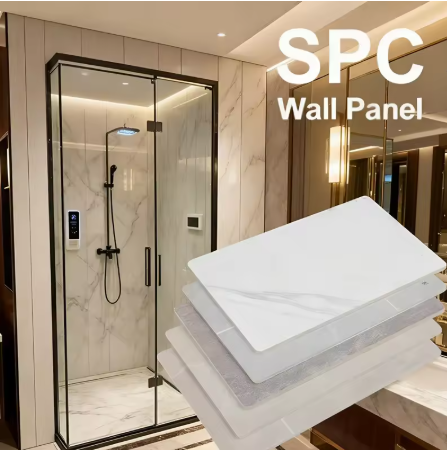 High Quality Custom SPC Stone Crystal Wall Panel Waterproof Fireproof PVC UV Marble Alternative for Kitchen Bedroom Gym Exterior