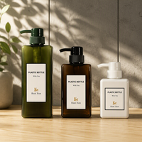 Flacon de shampoing et de lotion pour le corps, flacon de luxe en plastique ambré carré, flacon vide pour shampoing, emballage