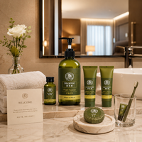 Lot de produits d'accueil hôteliers à base de plantes en gros – Shampoing, Gel Douche, Lait Corporel (30ml, 35ml, 300ml) – Articles de Toilette Hôteliers