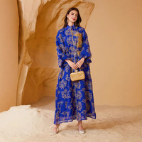 SW67 femmes été modeste Abaya transfrontalière musulman ethnique robe de soirée manches bouffantes en Polyester Sequin Burnout Jalabiya