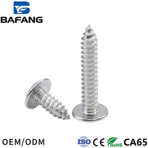 大型ステンレス鋼製平頭タッピンねじ、標準ねじ山、キャップ直径6.3mm、メートル法 - Product Image 2