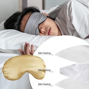 Masques de sommeil en satin de soie avec logo personnalisé, sangle réglable, pour femmes et hommes, accessoire durable pour les voyages en avion - Product Image 3