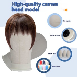 หัวหุ่นพลาสติกสำหรับจัดแต่งทรงผม แบบผ้าใบ สามารถเสียบเข็มได้ พร้อมฐานตั้งโชว์วิกผม ขนาดใหญ่พิเศษ ยี่ห้อ HUAYANG - Product Image 2