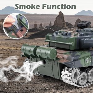 Tanque teledirigido DWI DOWELLIN 1:18 que dispara balines, 2.4G <span class=keywords><strong>RUS</strong></span> T-90, modelo de juguete de tanque de control remoto de aleación metálica, juguete militar con humo - Product Image 3