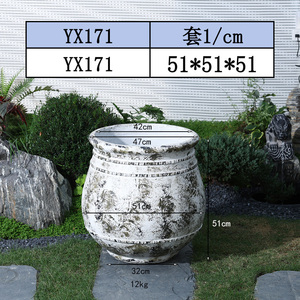 Nouveau <span class=keywords><strong>pot</strong></span> à <span class=keywords><strong>fleurs</strong></span> d'art <span class=keywords><strong>en</strong></span> ciment respirant, fait main, de style chinois antique du <span class=keywords><strong>sud</strong></span>, sur pied, pour salon et jardin, grand format - Product Image 6