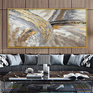 Đơn giản đẹp vải sơn dầu tường nghệ thuật 100% vẽ tay trừu tượng bức tranh vàng - Product Image 3