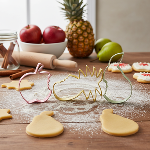 Set di 3 stampini per biscotti in metallo a tema frutta invernale a forma di cuore con ritagli di pera di ananas strumenti per stampi per biscotti - Product Image 3